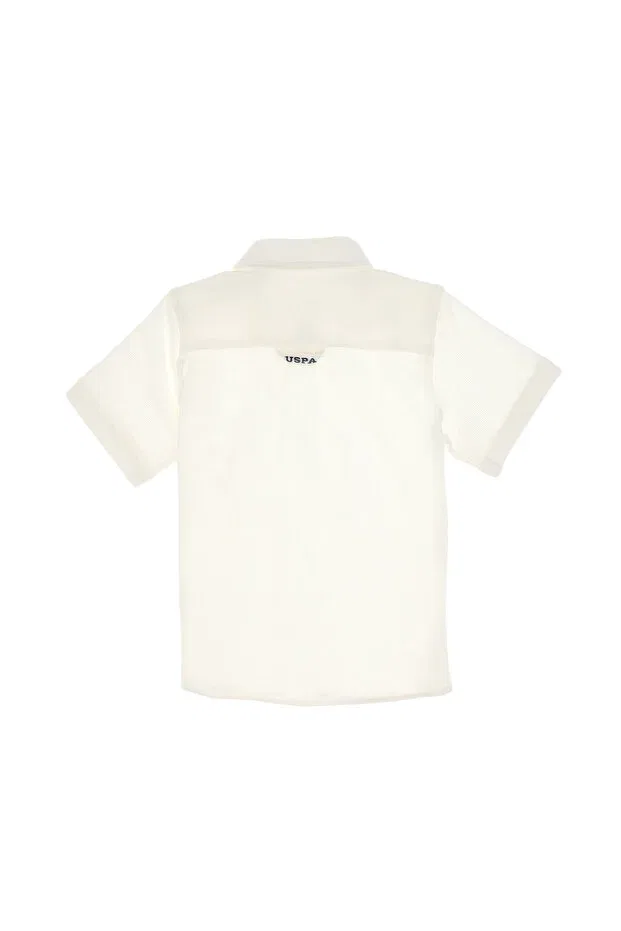 Детская рубашка для мальчиков хлопковая U.S. Polo Assn., White — фото 3