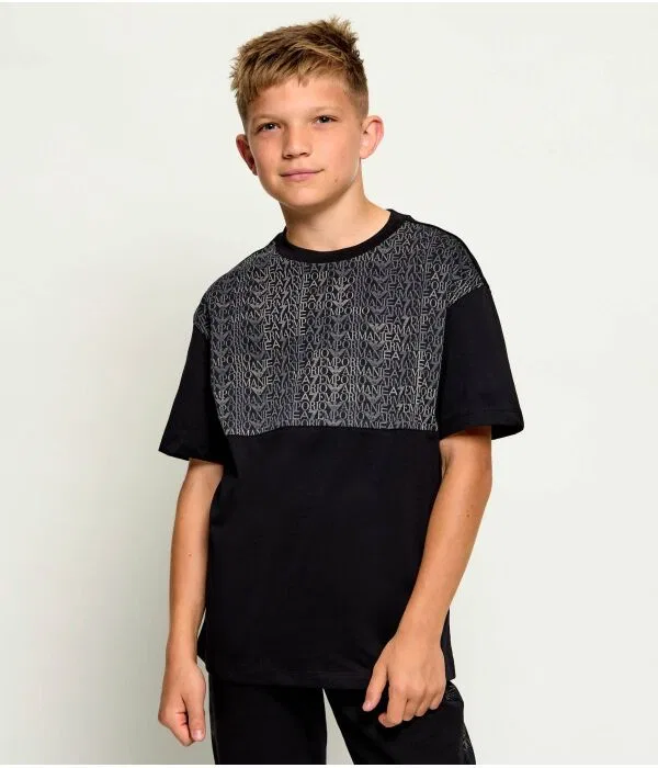Детская футболка с круглым вырезом Modern Fit EA7, черный