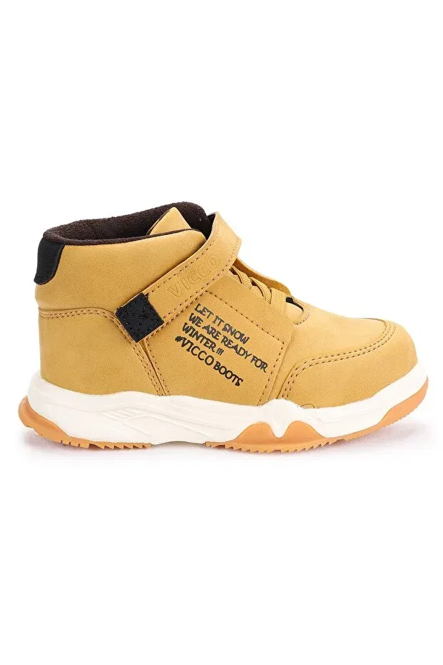 Детские ботинки для девочек с узором Alaska II Velcro Vicco, Camel — фото 3