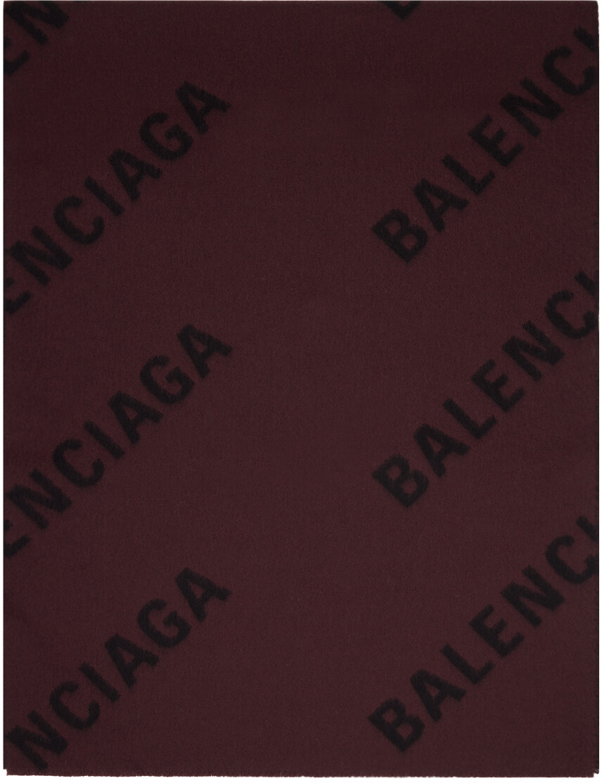 

Черно-бордовый сплошной макрошарф Balenciaga
