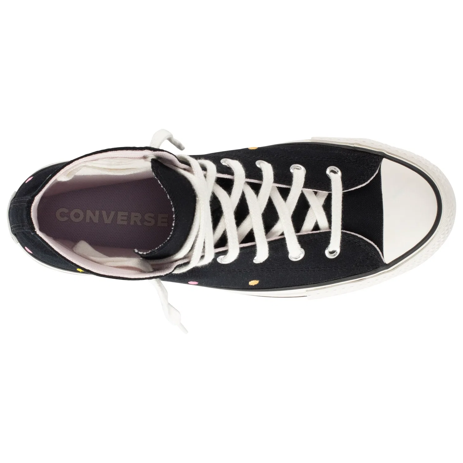 Детские кроссовки на шнуровке Converse, Black/Vintage White/Egret — фото 4