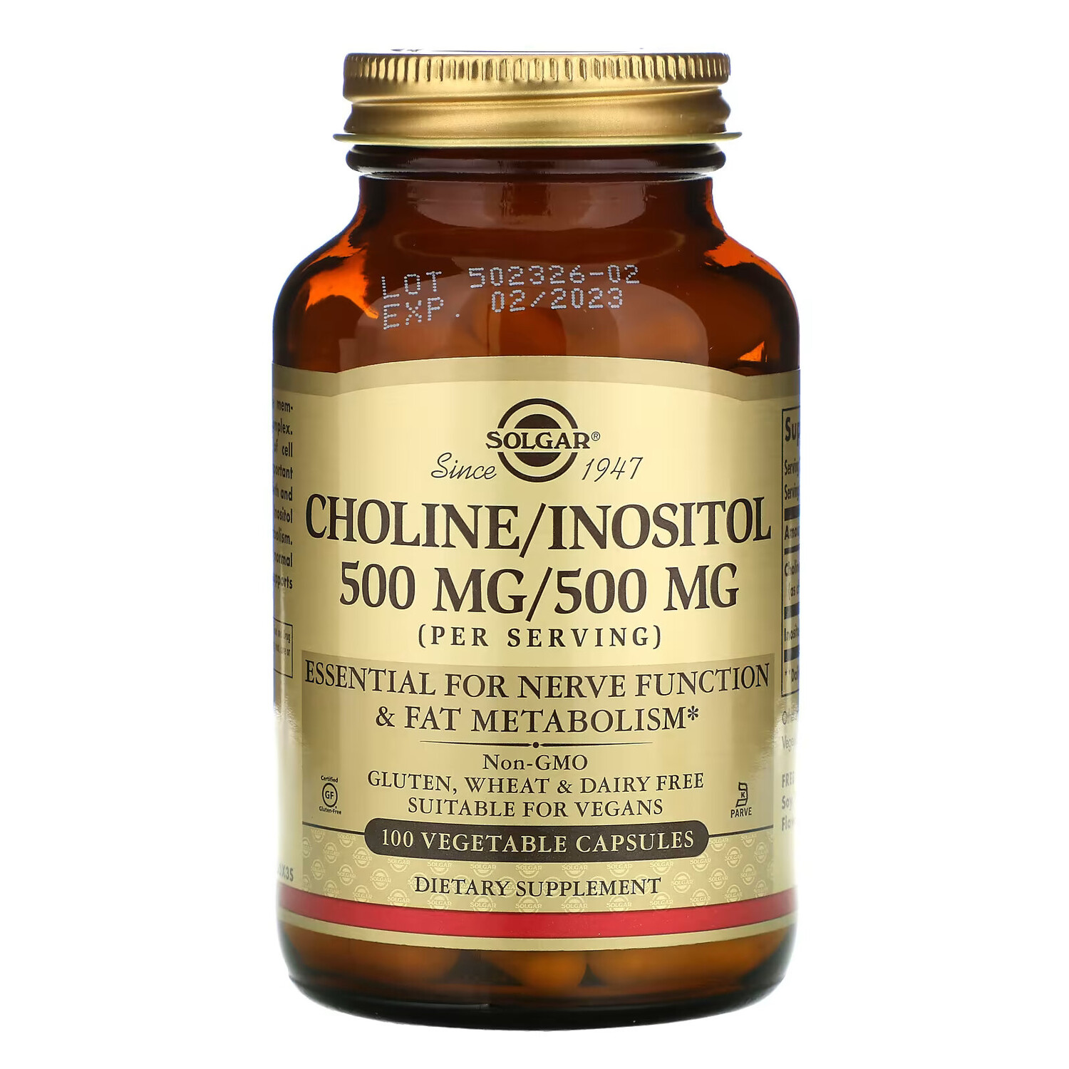 

Холин / инозитол Solgar Choline Inositol, 100 растительных капсул