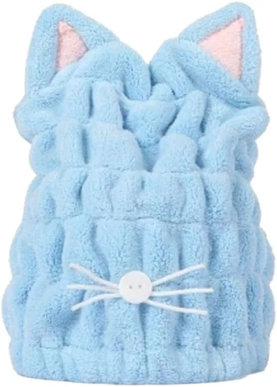 Полотенце для волос микрофибра, XINgjyxzk, 25x20 см, Blue