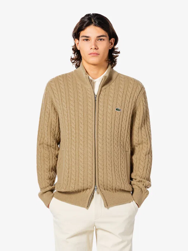 Свитер мужской с кабельным узором, модель AH402E LACOSTE