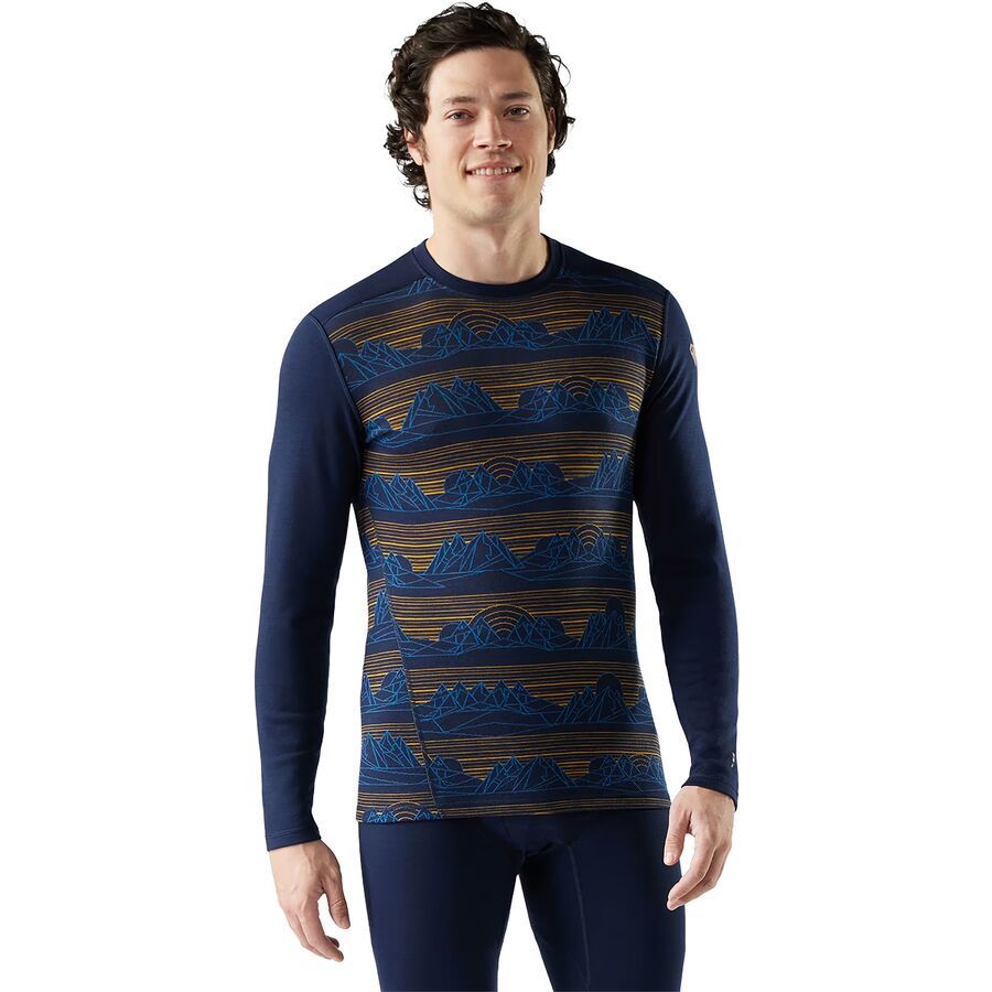 

Термофутболка Smartwool Merino 250 Baselayer Crew Smartwool, Deep Navy Geo Peaks