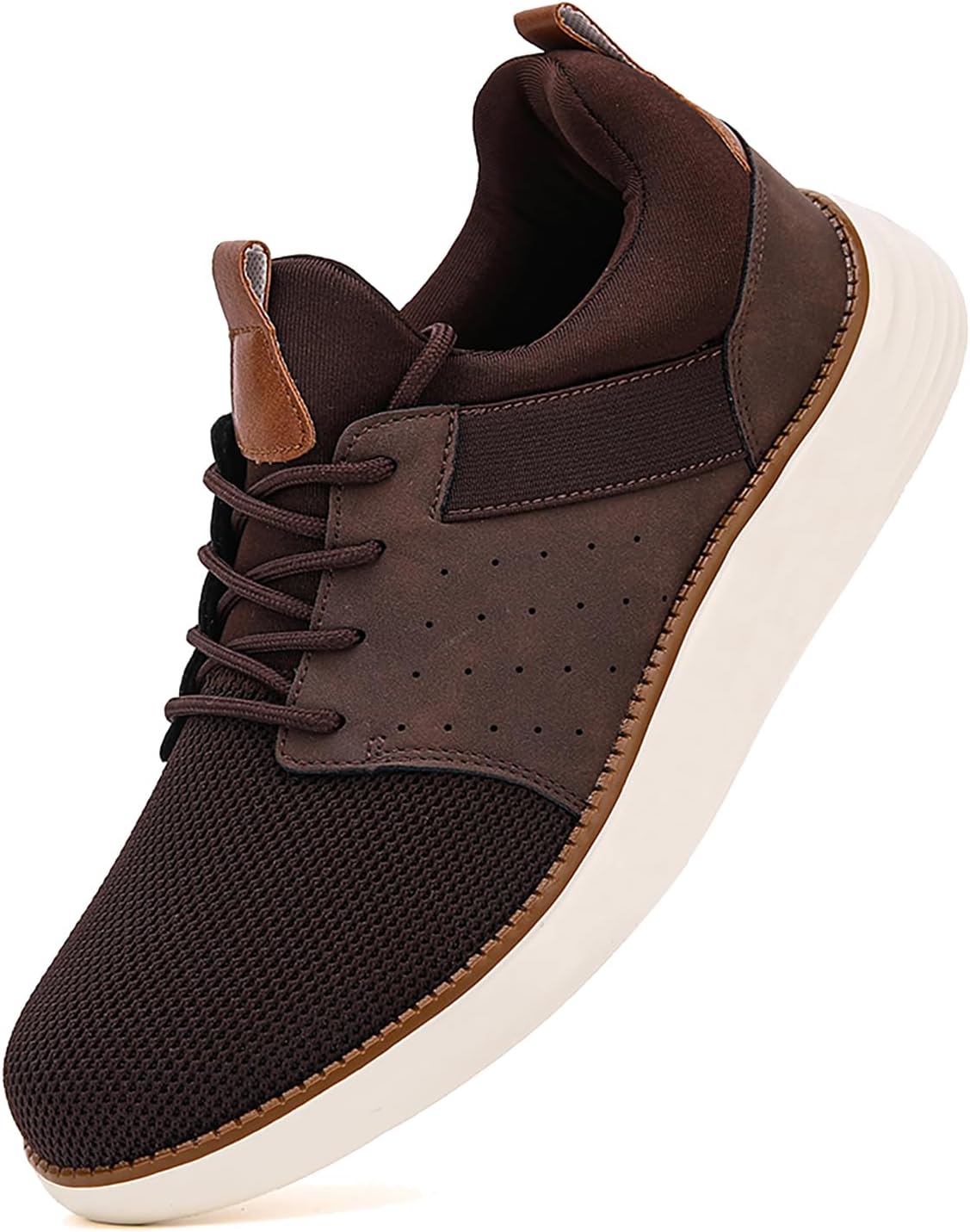 

Мужские туфли Drantren Мужская мода Дизайнерские сетчатые кроссовки Мужская обувь для прогулок Бизнес оксфорды на шнуровке, коричневый