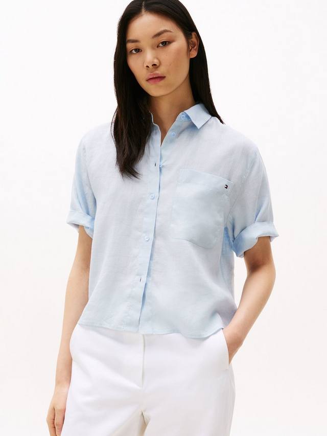 

Незаменимая рубашка из чистого льна Tommy Hilfiger, цвет Breezy Blue