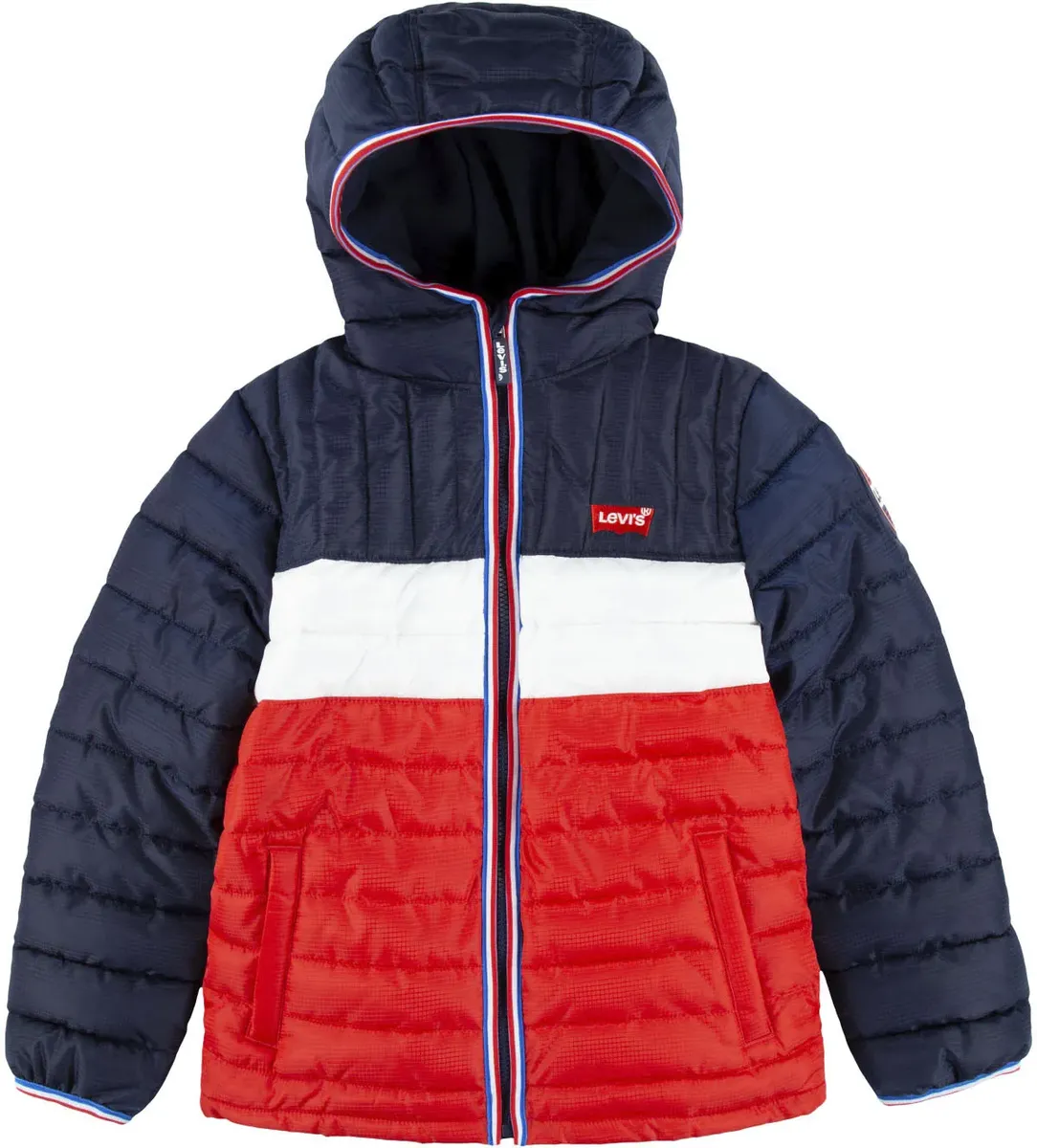 

Стеганая куртка Levi's Kids "COLOR BLOCK MID WT PUFFER", с капюшоном, для МАЛЬЧИКОВ, синий