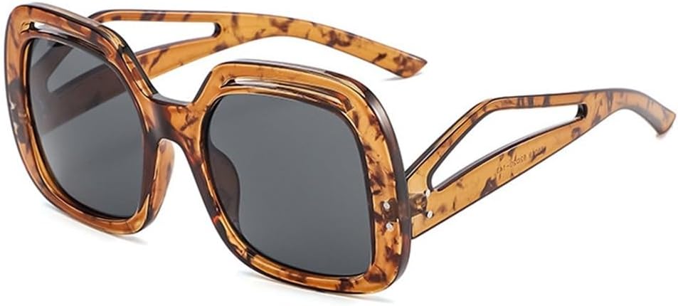 

Женские солнцезащитные очки с градиентным покрытием и защитой от УФ-излучения UV400. Мужские солнцезащитные очки неправильной формы большого размера с полой конструкцией JWMSXYQR, Amber Grey