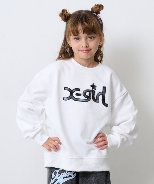 Толстовка с нашивкой и логотипом в клетку X-girl Stages, Off white