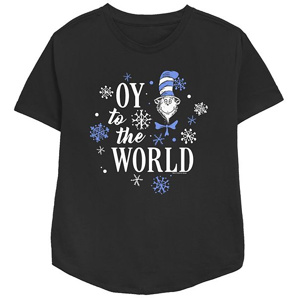 

Женская футболка Dr Seuss The Cat in the Hat Oy to the World relaxed fit Licensed Character