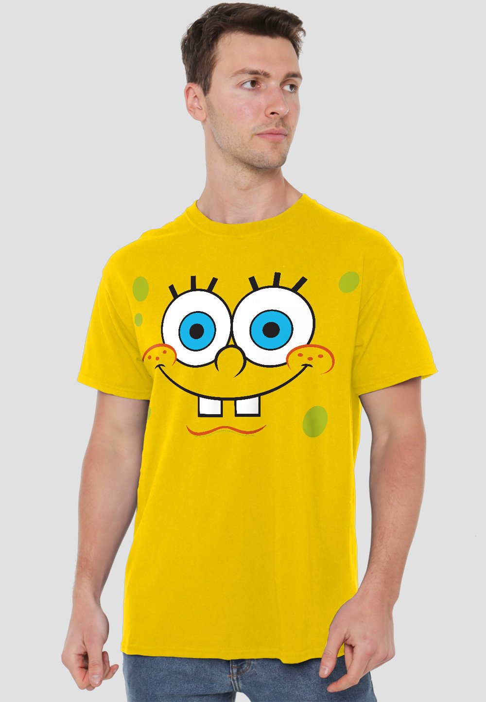 

Футболка с принтом SPONGEBOB SMILING FACE Cotton Soul, желтый