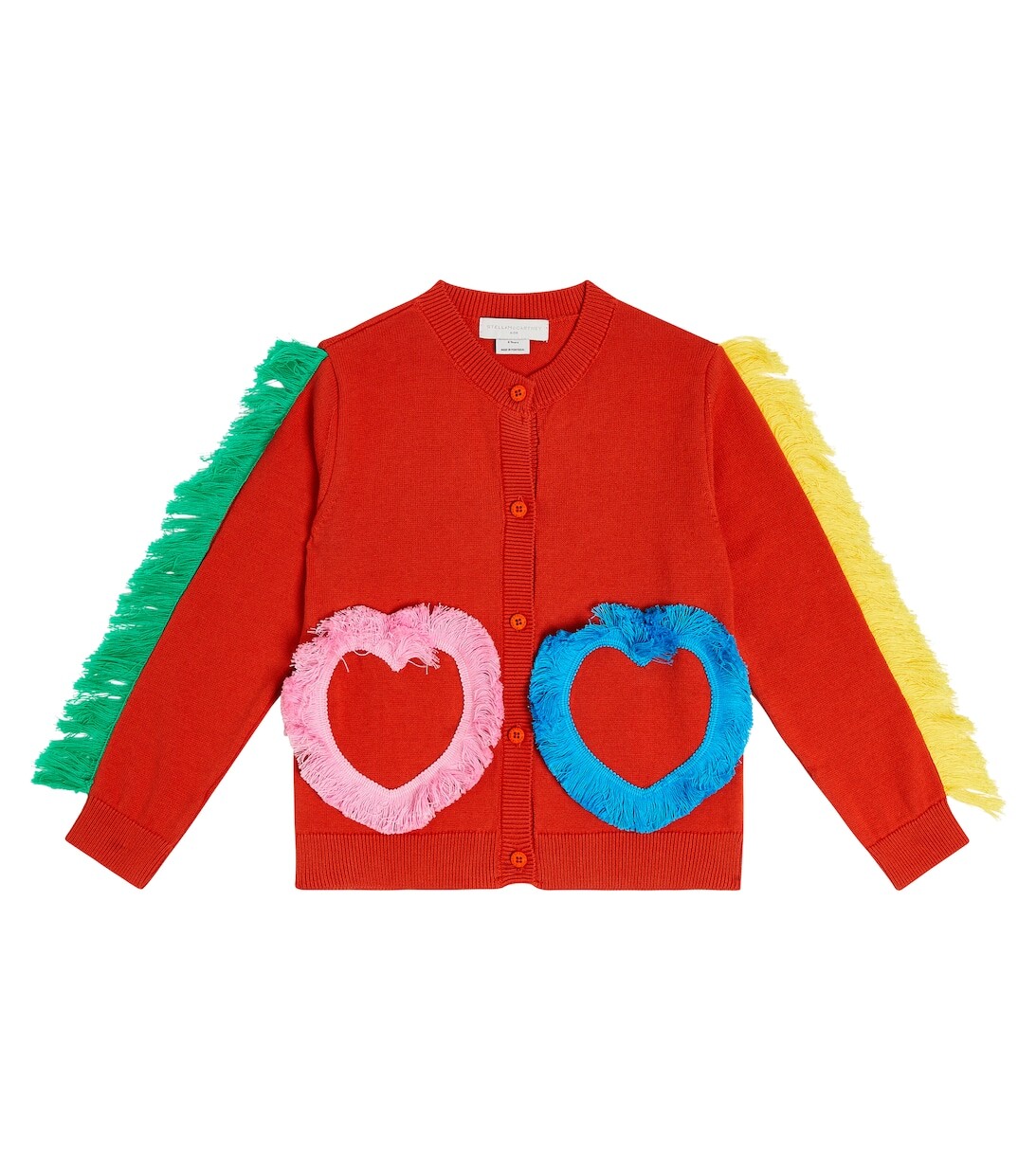 

Кардиган из хлопка с бахромой Stella McCartney Kids, красный