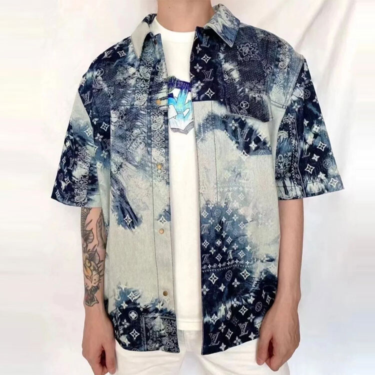 Новые квартальные продукты LV Shirt Men Louis Vuitton, темно-синий — фото 2