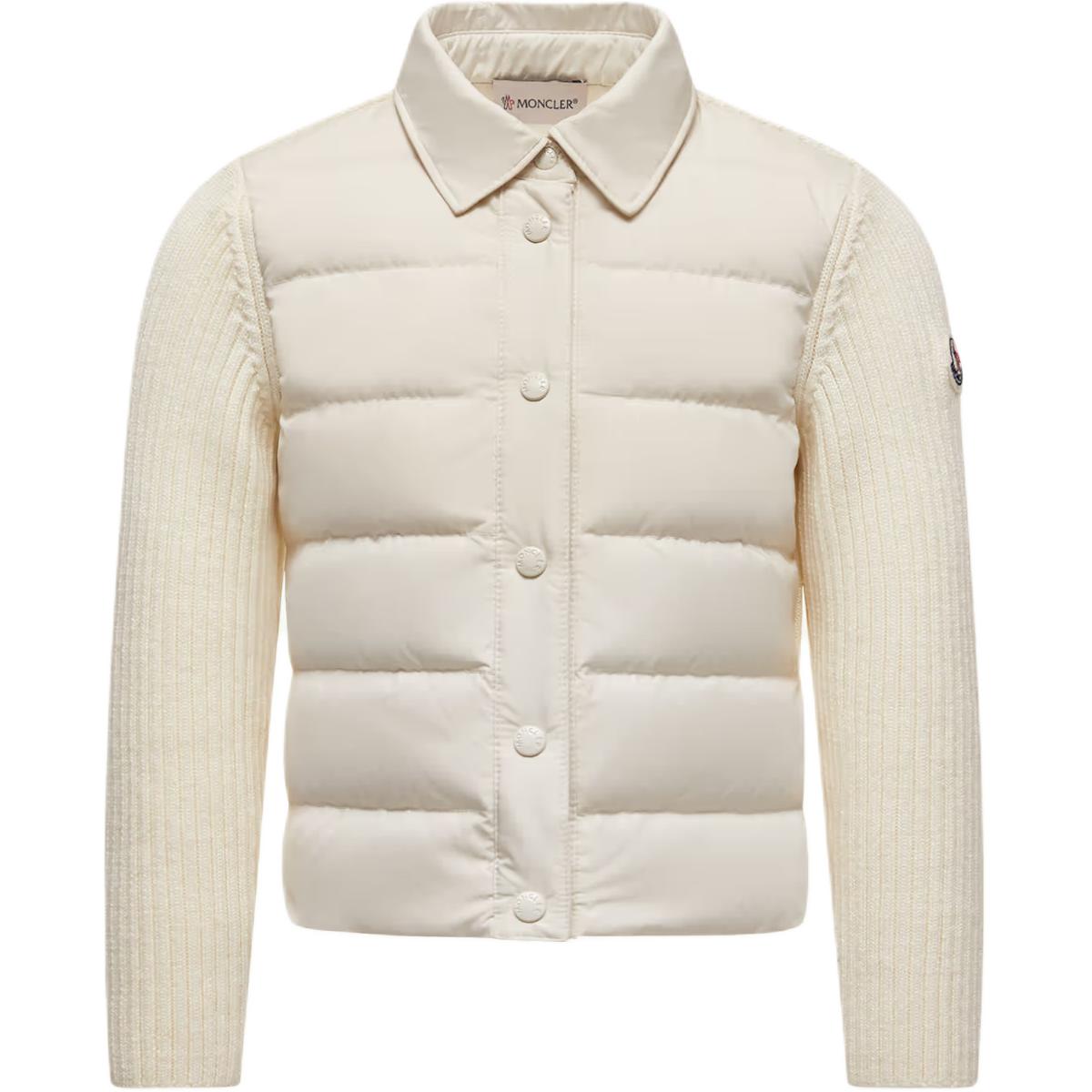 

Утепленная пуховая шерстяная рубашка детская Moncler, белый