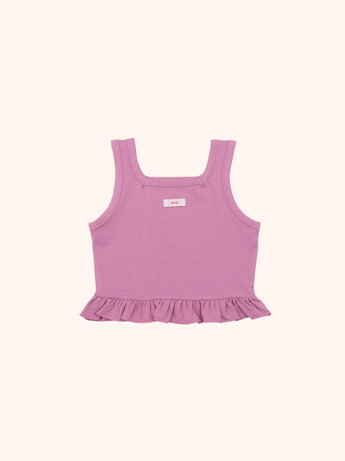 Детский хлопковый топ без рукавов Cotton Frill, розовый, от Avo — фото 2
