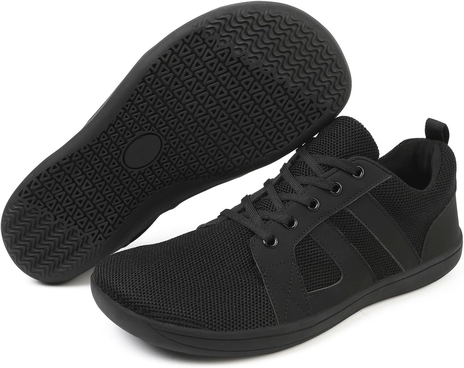 

Походные кроссовки для женщин и мужчин, дышащие, с нескользящей подошвой, широкие, с нулевым перепадом, походные и прогулочные кроссовки, легкие и удобные кроссовки Rianclud, черный