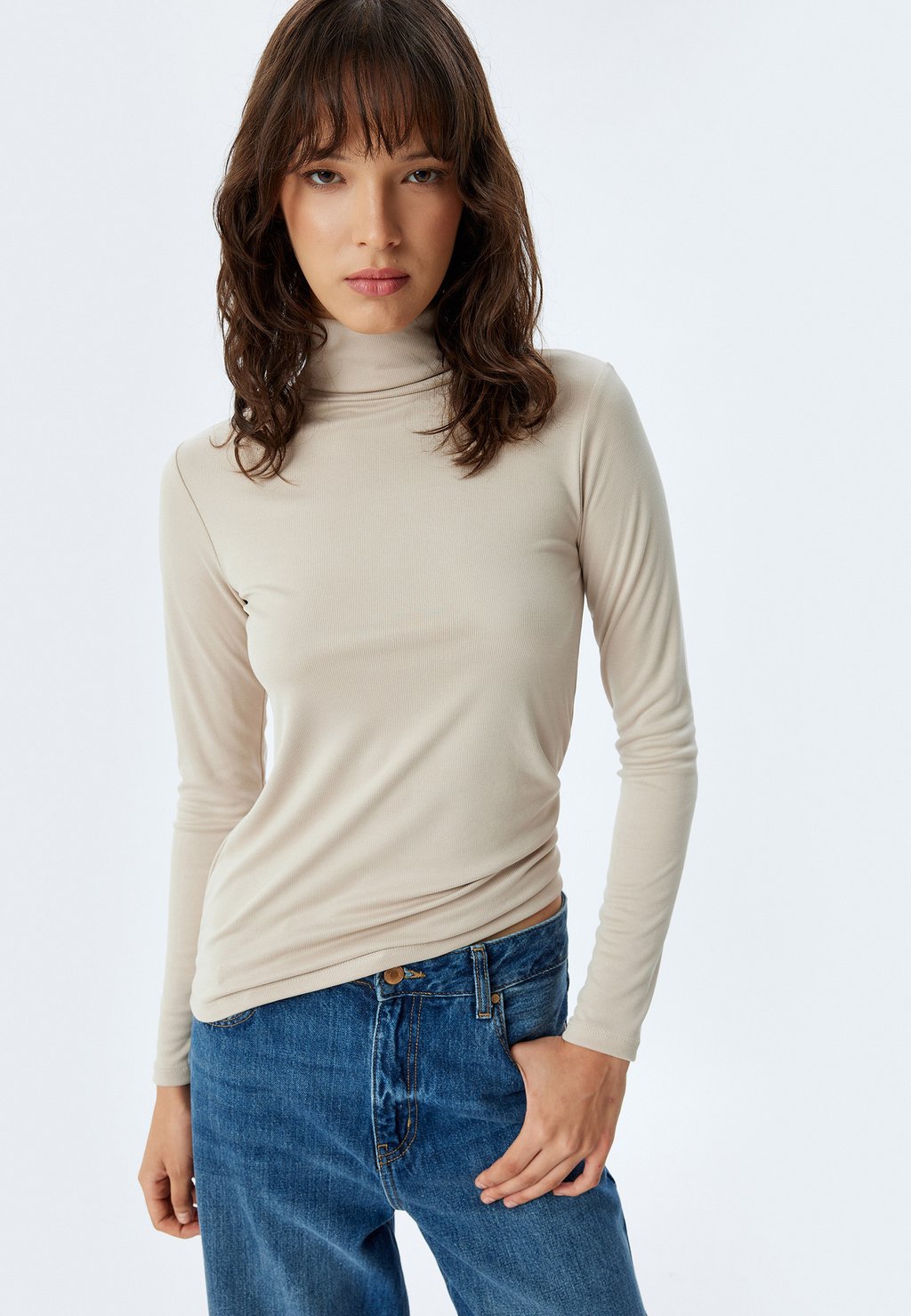 

Топ с длинными рукавами TURTLENECK Koton, бежевый
