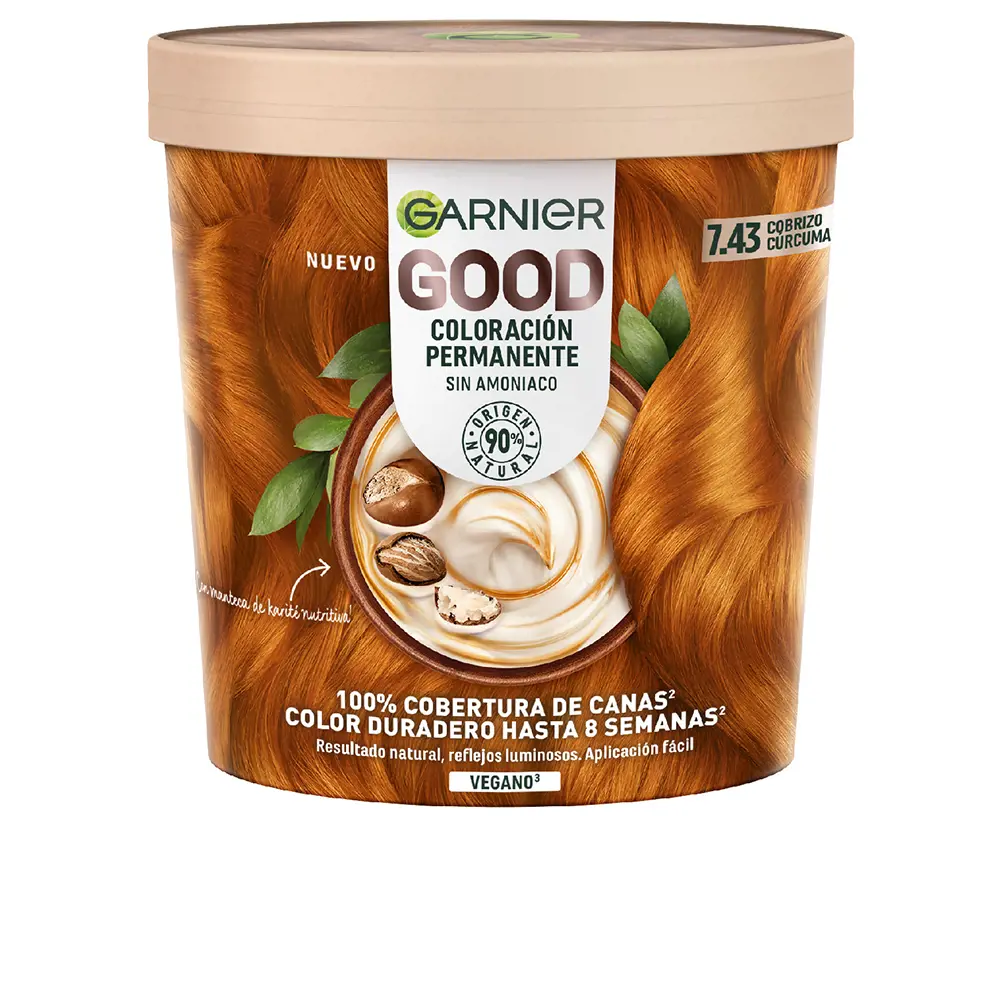 

Краска для волос Good coloración permanente Garnier, цвет 7.43 cobrizo cúrcuma, 217 мл.