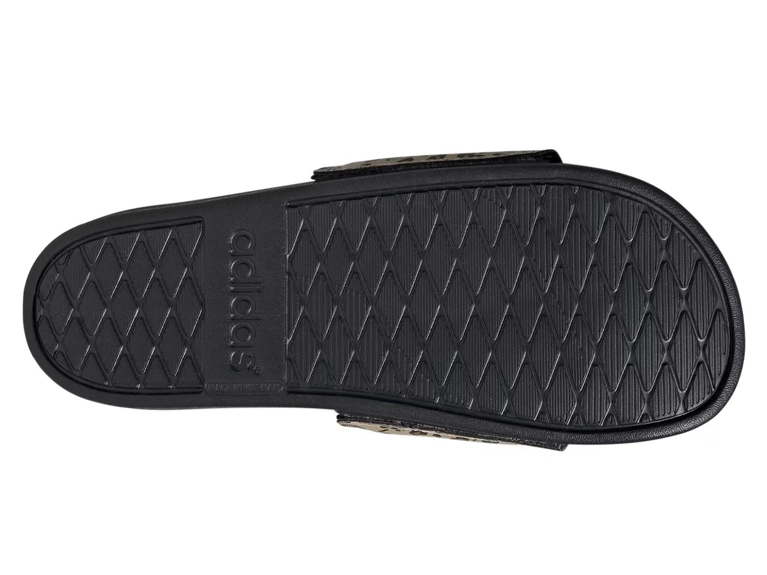 Сандалии Adilette Comfort Stripes Slide Sandal Adidas, цвет tan_blackleopardprint — фото 4