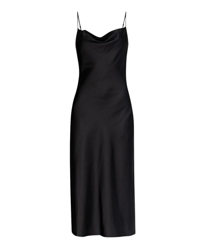 

Атласное платье Hadley с бретелями Allsaints, черный