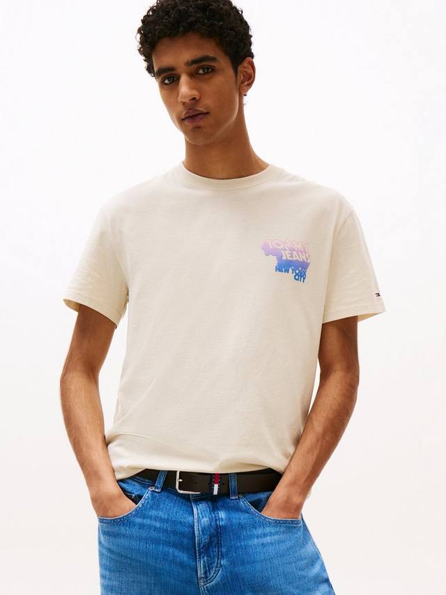 

Футболка Tommy Jeans с принтом логотипа, хлопок, regular fit, короткий рукав Tommy Hilfiger, Natural