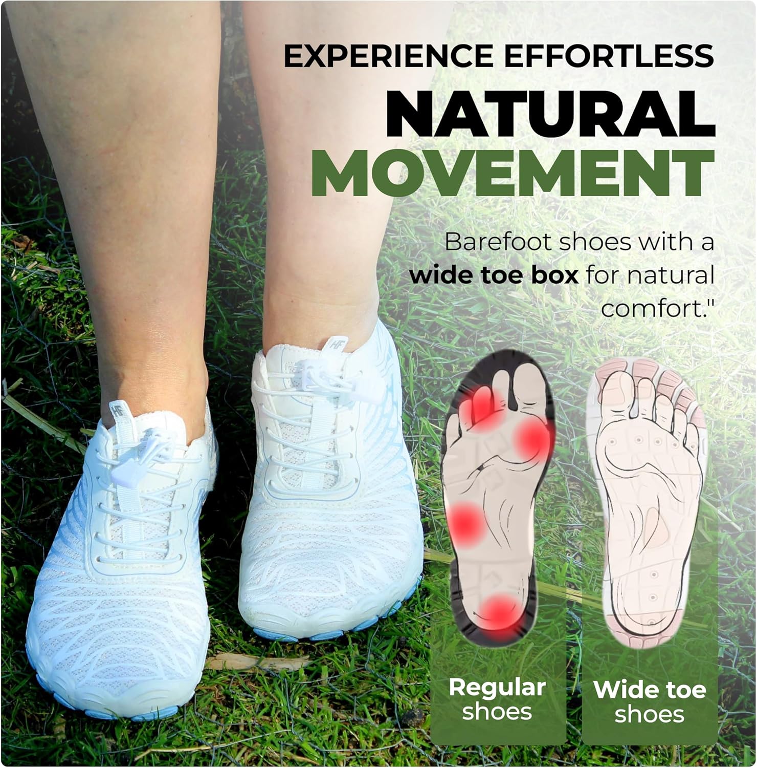 Трекинговая обувь Lazuli Pro Barefoot - минималистичные легкие гибкие кроссовки с поддержкой свода стопы для трейлраннинга, походов, спортзала и повседневной ходьбы (унисекс) Hike Footwear, белый/синий — фото 2