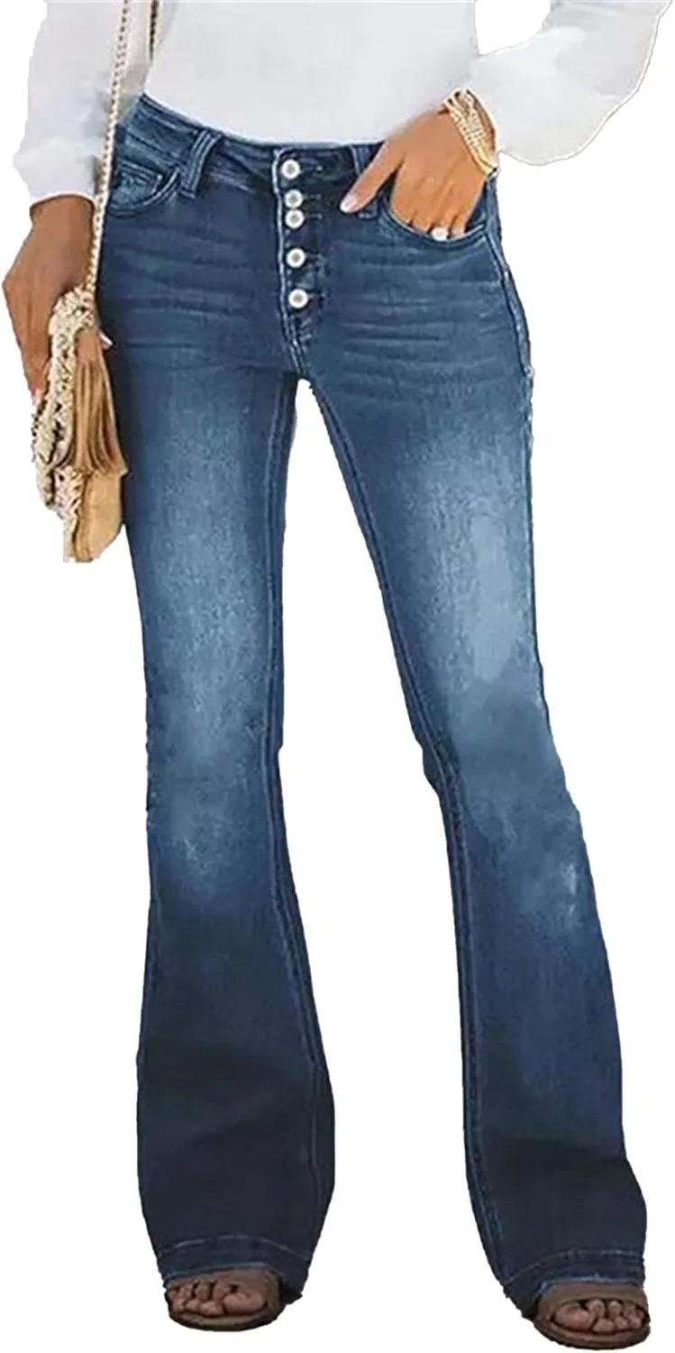 

Джинсы женские High Waisted Flare с потертостями RegaliaKun