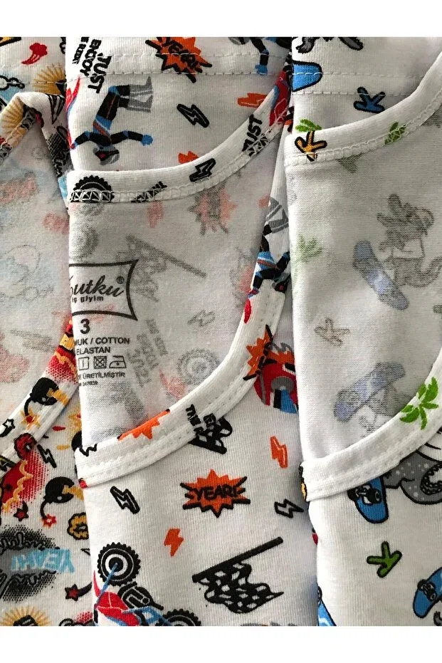 Детское для мальчиков нижнее белье хлопковое 3 шт. Erkrk children's undershirt 3 pack Tutku, Combin3 — фото 3