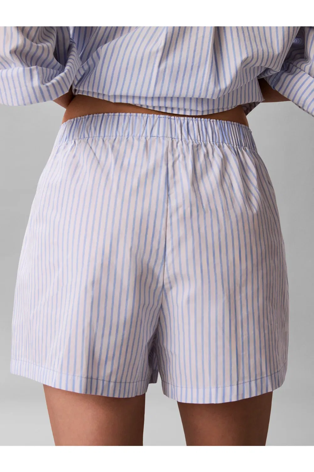 Шорты из поплина с покрытой резинкой Sera Stripe Blue Descent Calvin Klein, Blue — фото 3