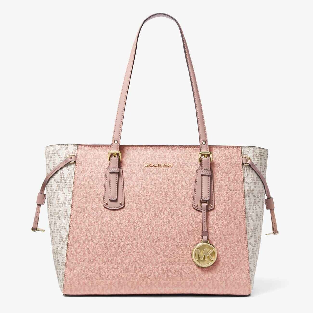 

Сумка Michael Michael Kors Voyager Medium Color Block Logo, розовый