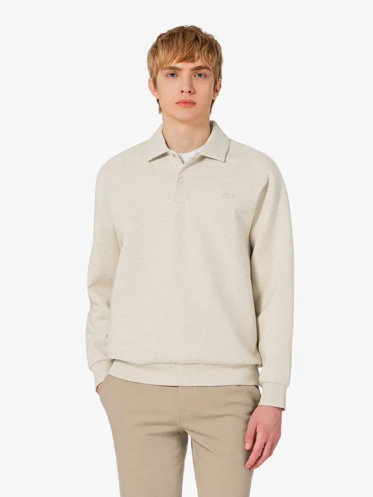 Свитшот поло LACOSTE, Double Face Snap, Beige — фото 4