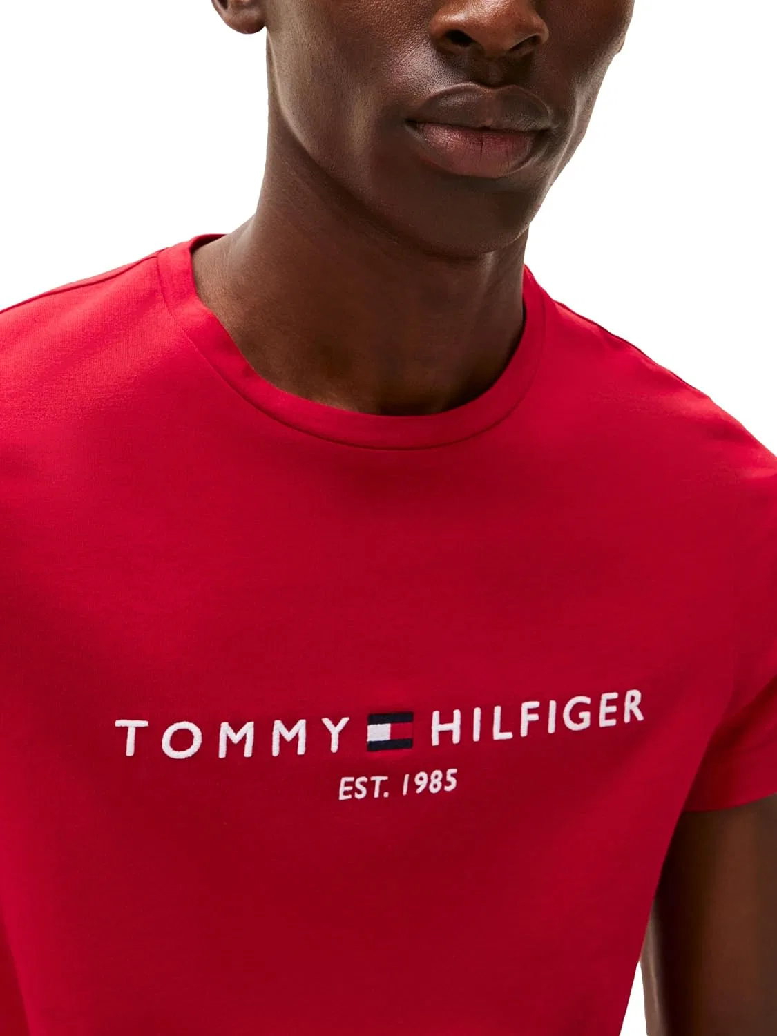 Мужская футболка с вышитым логотипом Tommy Hilfiger, Medium Red — фото 2