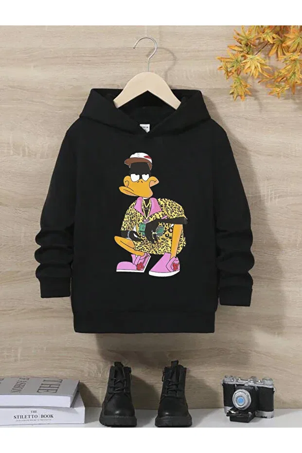Детское худи для мальчиков с принтом Donald kids hooded hoodie model60 Galashop, Black