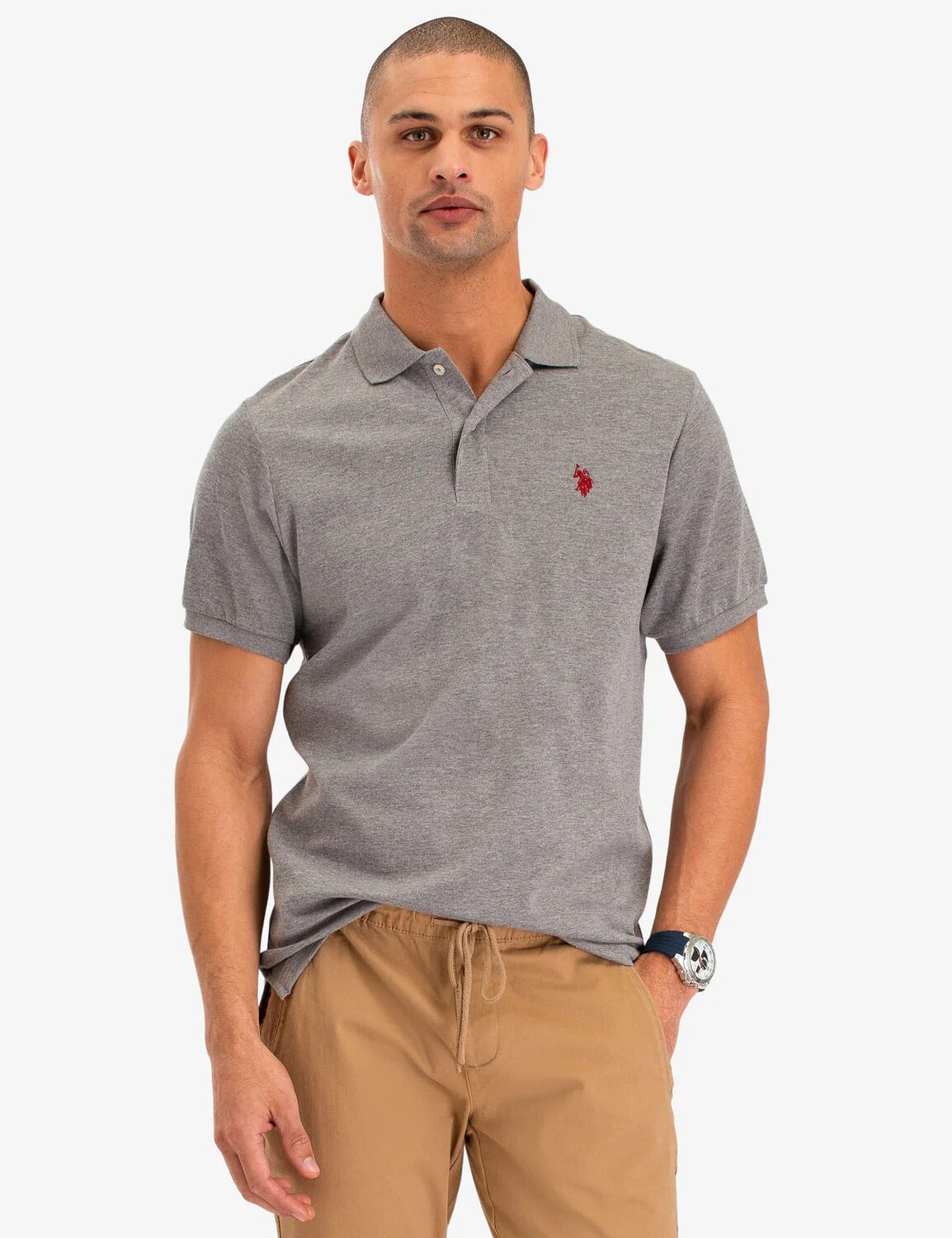 

Футболка поло U.S. Polo Assn. Solid Interlock, серый
