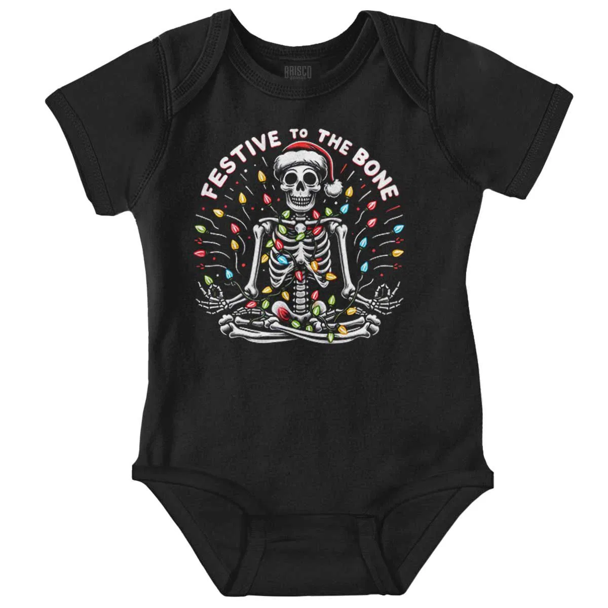 Детский боди-комбинезон с принтом Xmas Skeleton Festive To The Bone Brisco Brands, Black