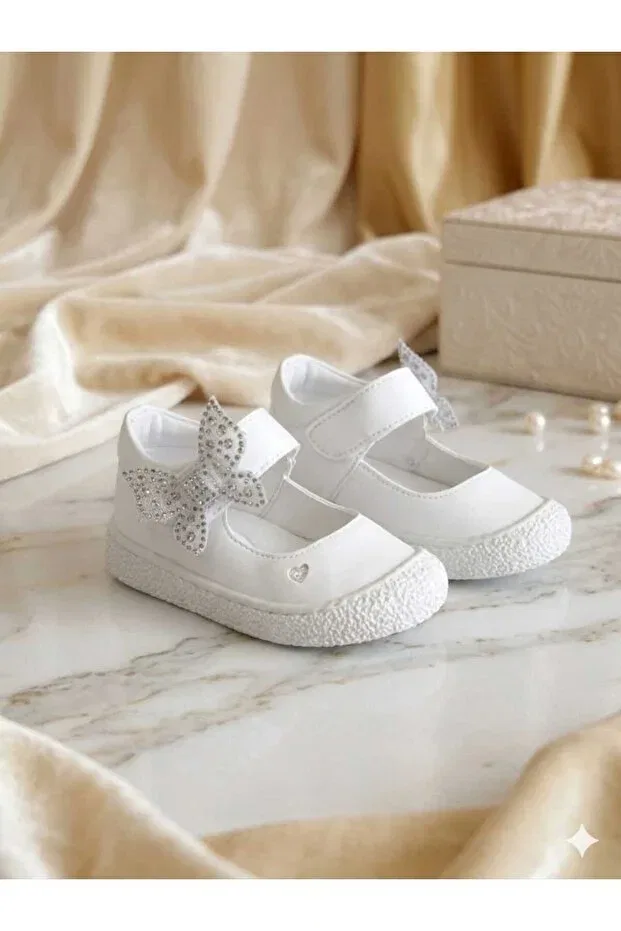Детские туфли для девочек с коротким каблуком Çago Kids, White — фото 2