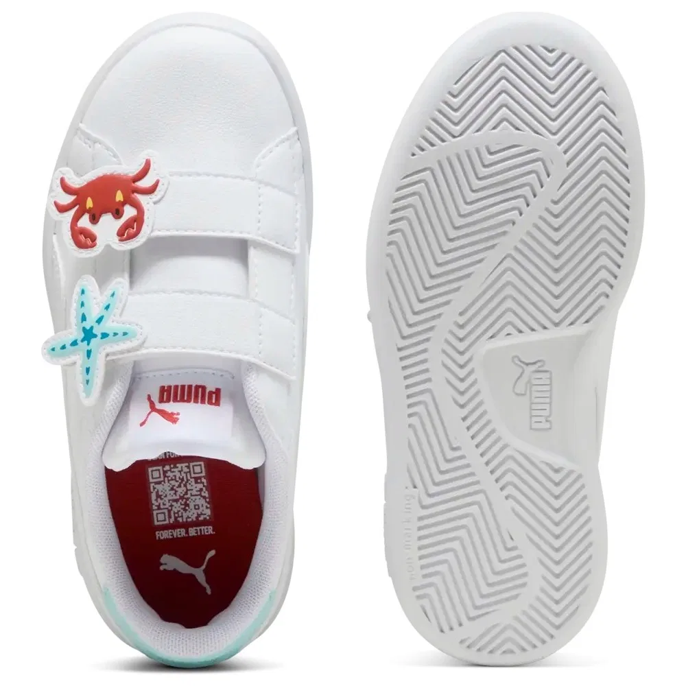 Детские спортивные кроссовки с принтом Smash 3.0 Badges V Ps Белые Puma — фото 3