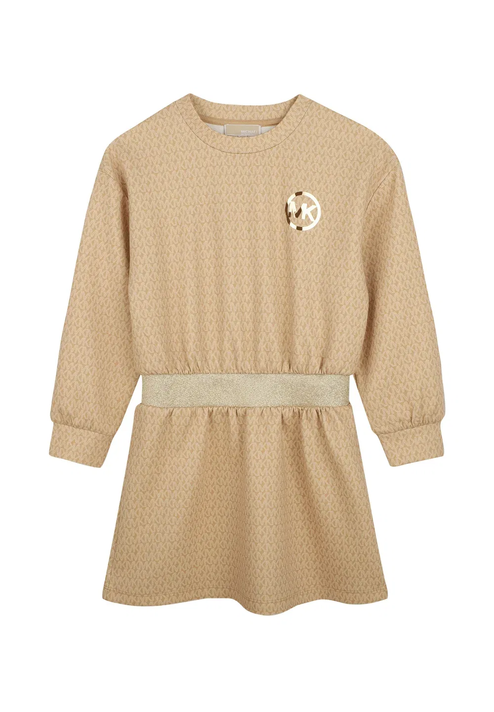 Платье с длинными рукавами для детей и подростков - трикотажное платье Michael Kors Kids, Light Chocolate Brown