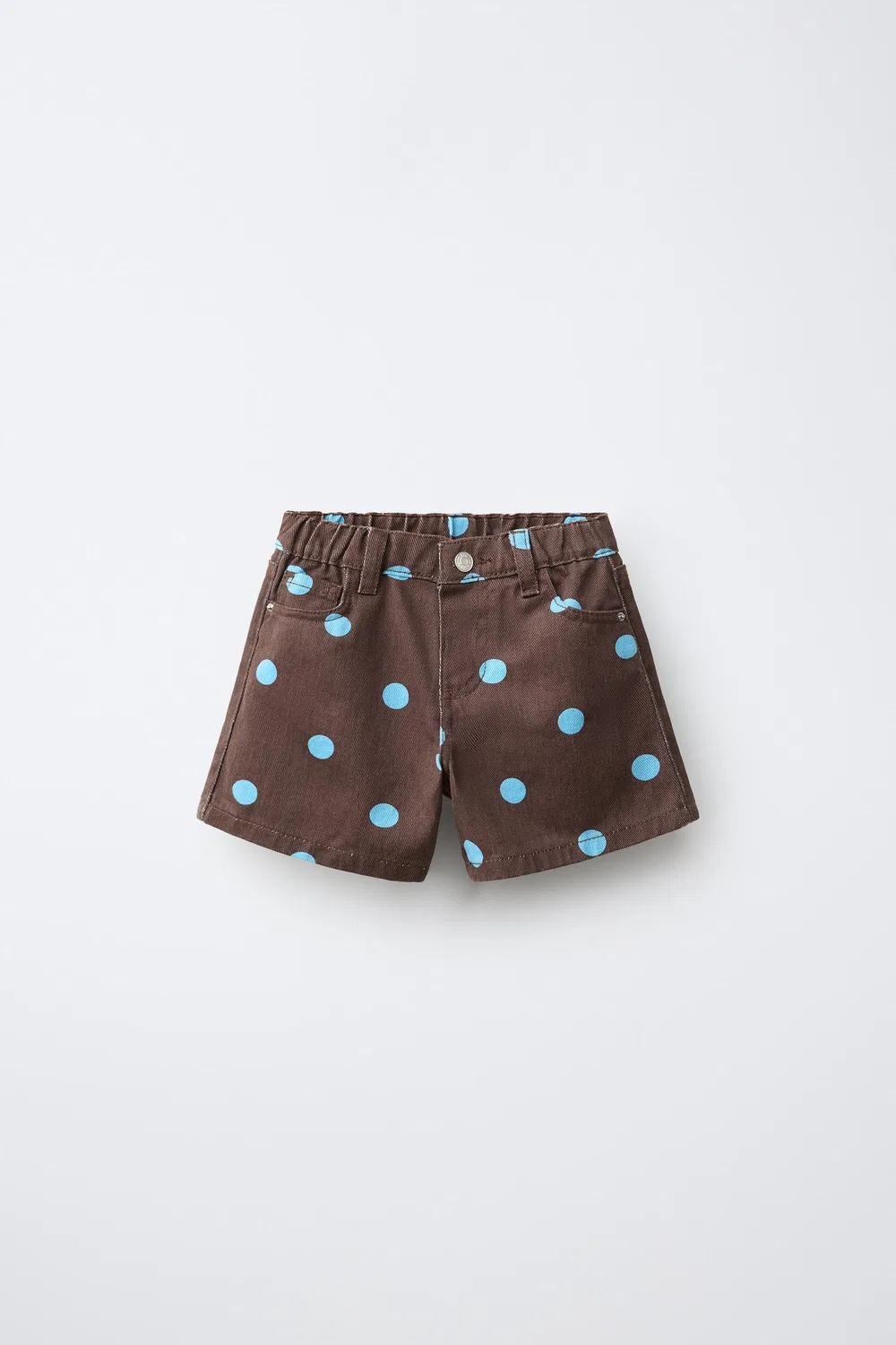 Шорты-бермуды из саржи в горошек ZARA, Brown