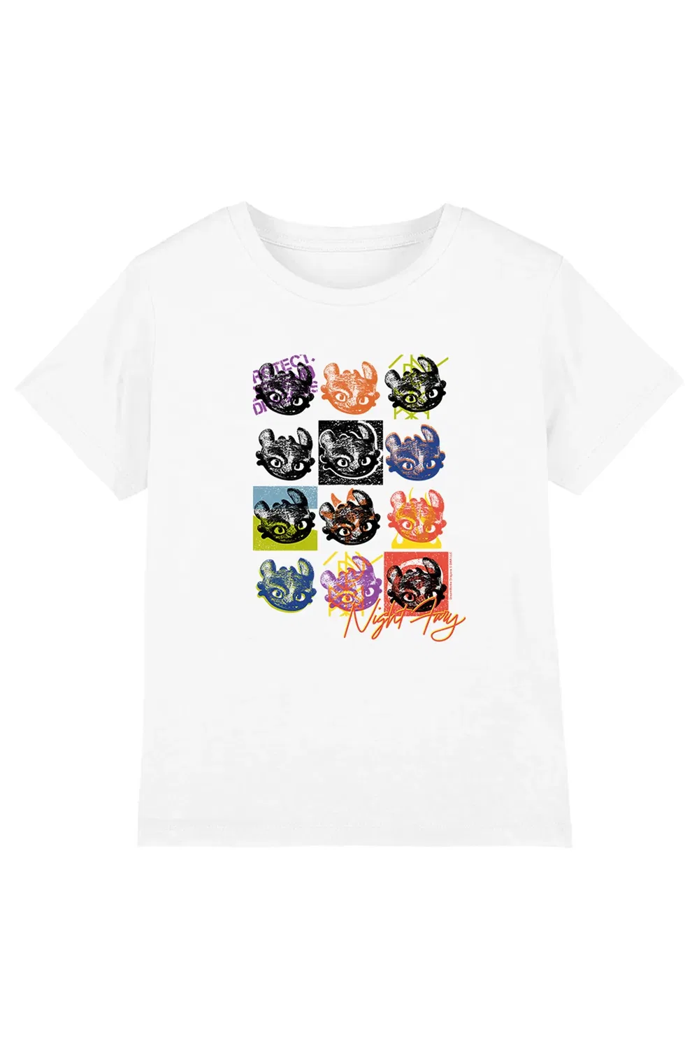 Детская футболка с принтом Toothless Lino Print Squares Nbcu, White