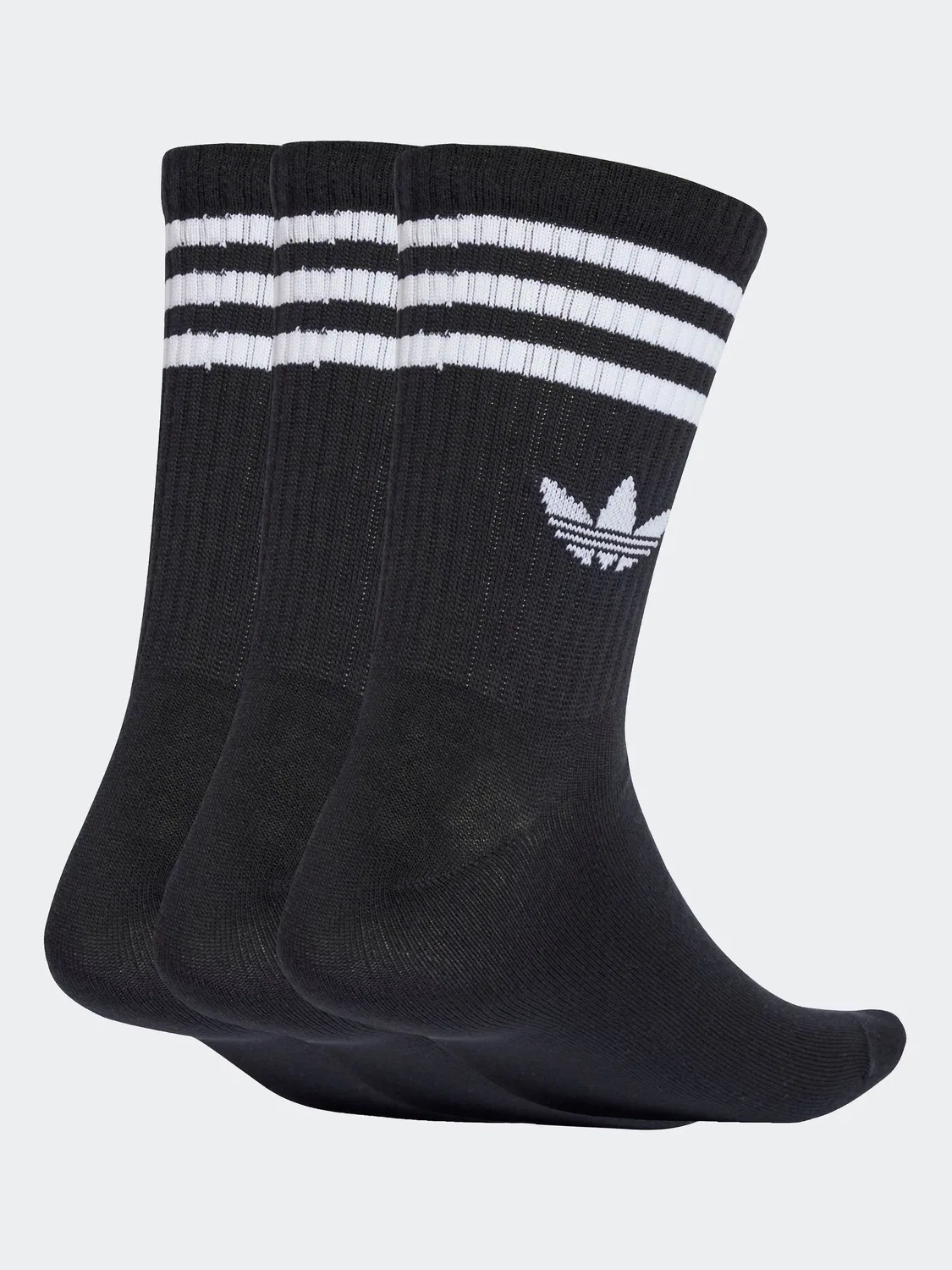 Носки спортивные Crew Three Stripe Socks adidas Originals, черный — фото 2