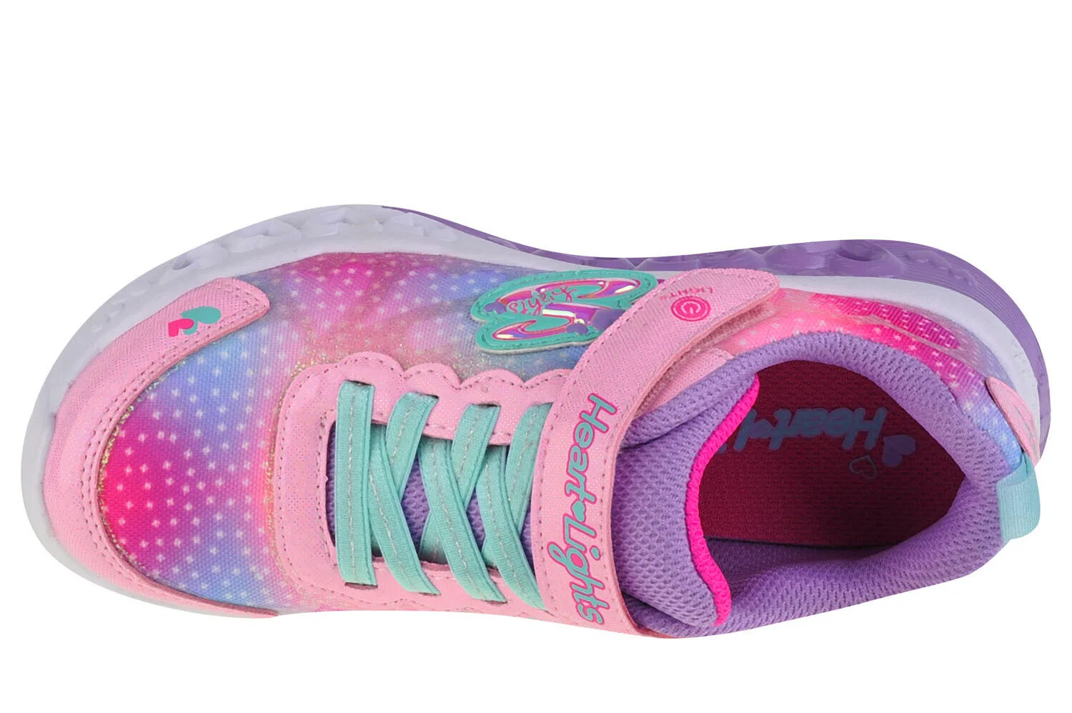 Детские кроссовки для девочек Flutter Heart Lights Skechers, Rosa — фото 3