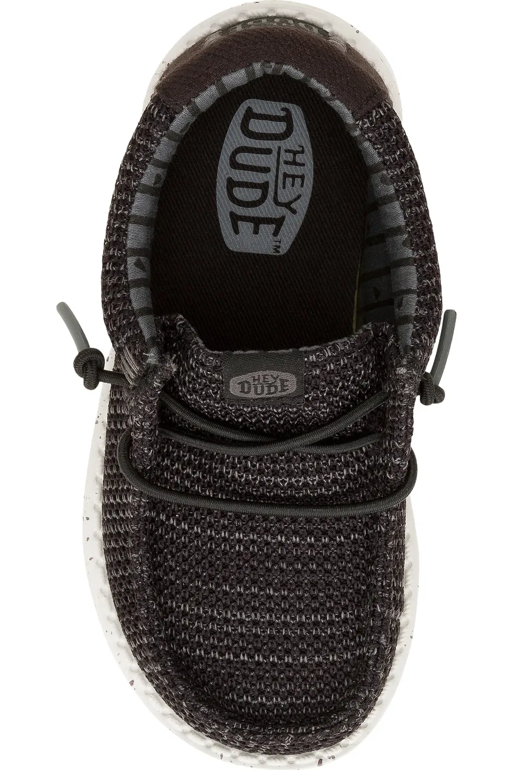 Детские кроссовки slip-on на эластичных шнурках Wally Stretch Sox Hey Dude, черный — фото 4