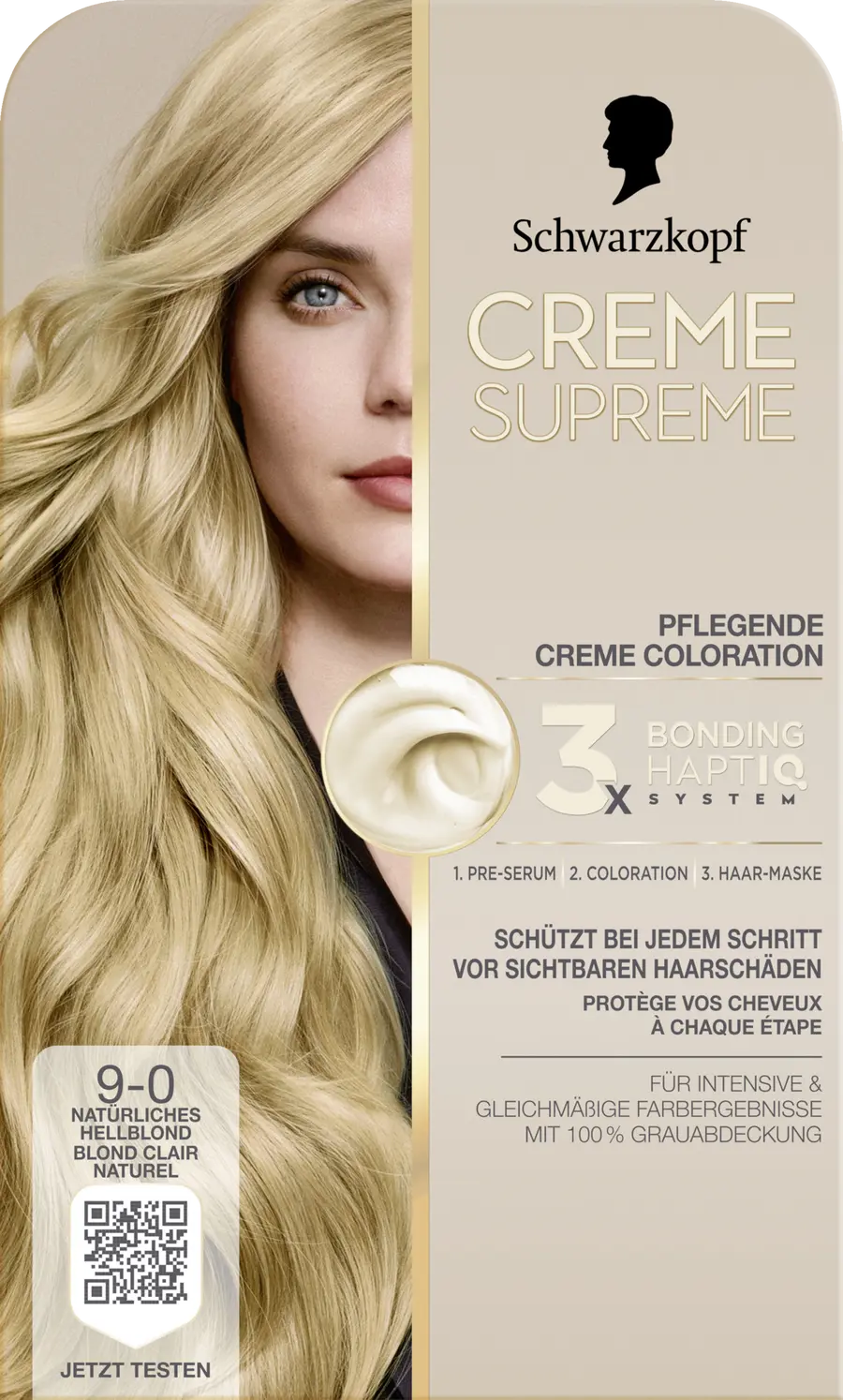 

Краска для волос CREME SUPREME Pflegende Coloration 9-0 Natürliches Hellblond