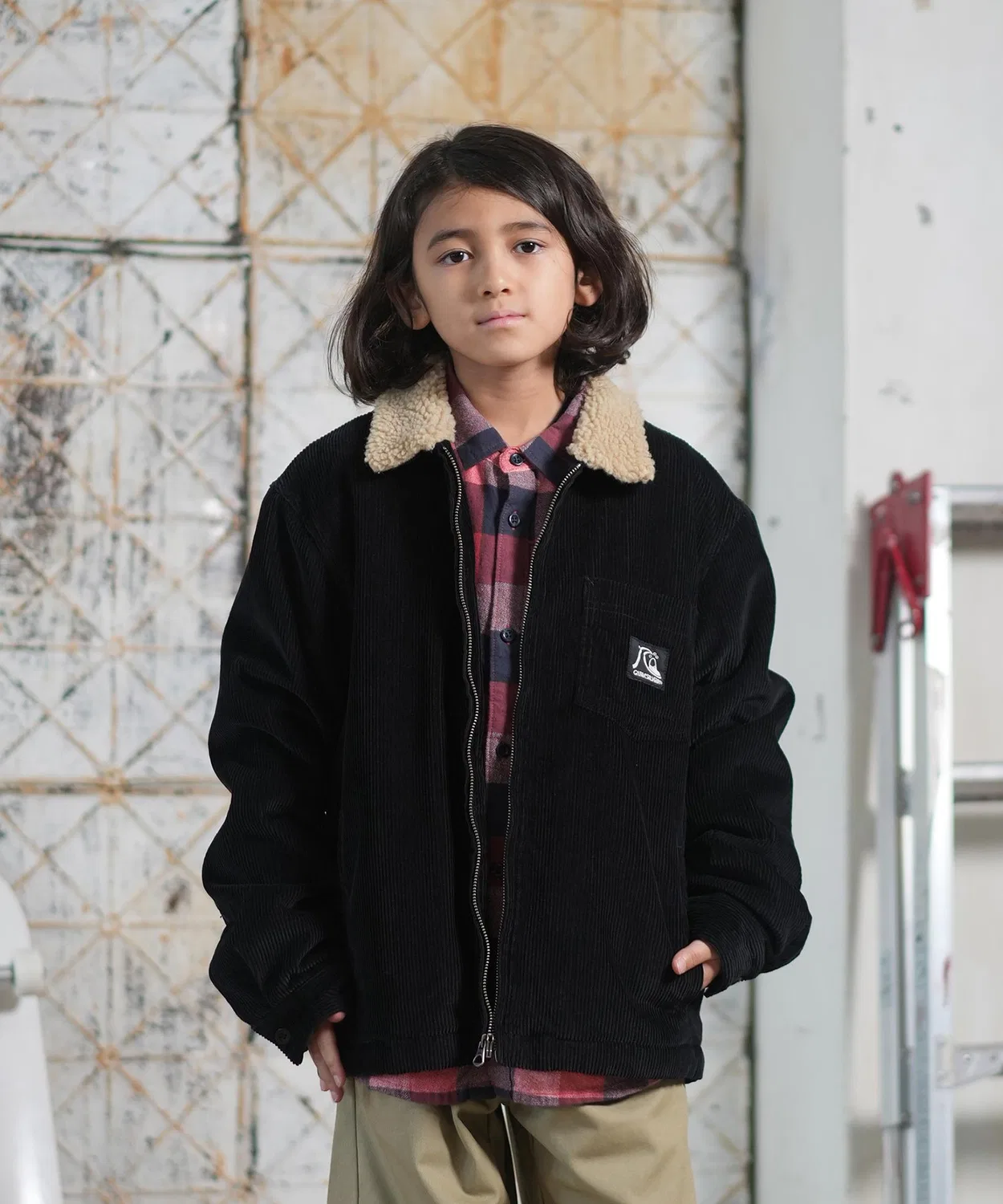Детская куртка из флиса с принтом DNA Sherpa Harrington Quiksilver, Orange — фото 2