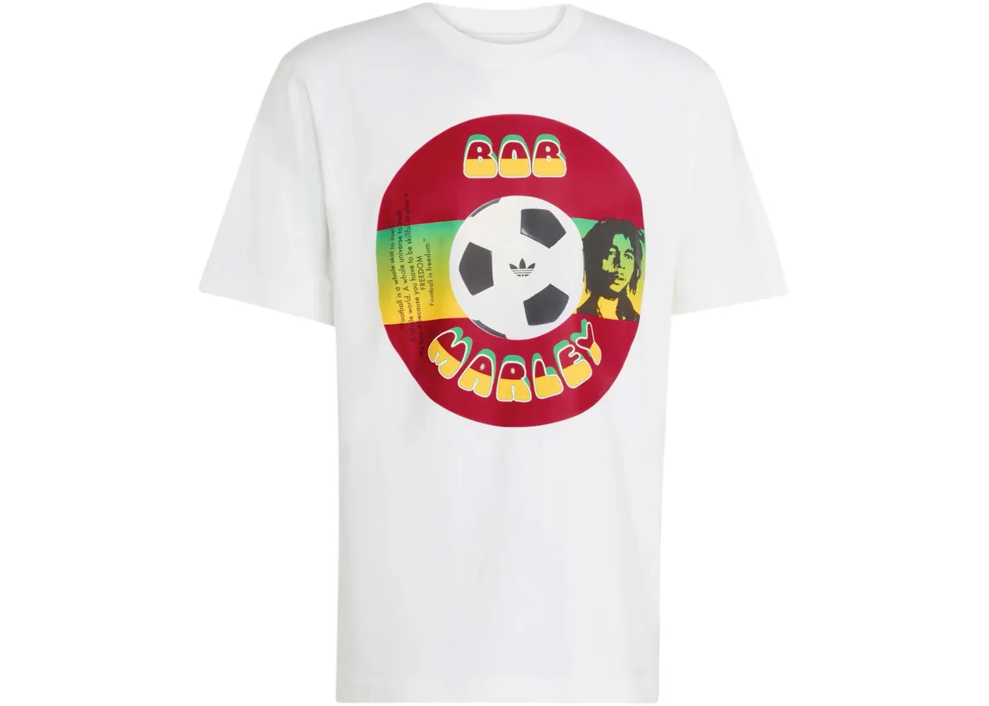 Мужская футболка с принтом Bob Marley Adidas, White
