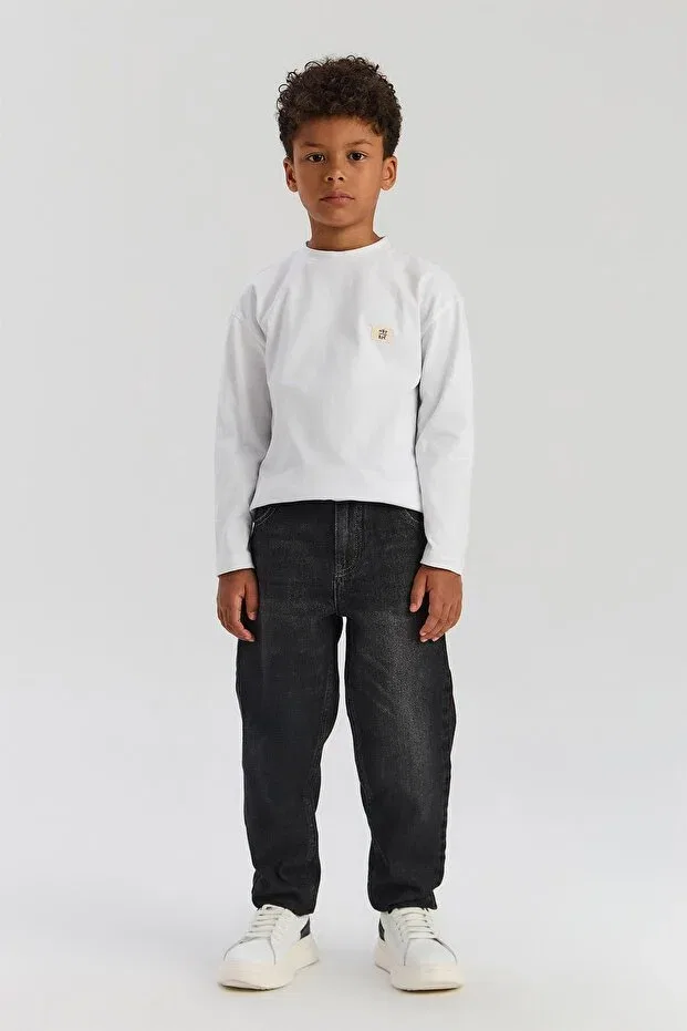 Детские брюки для мальчиков хлопковые Nebbati Basic, Black