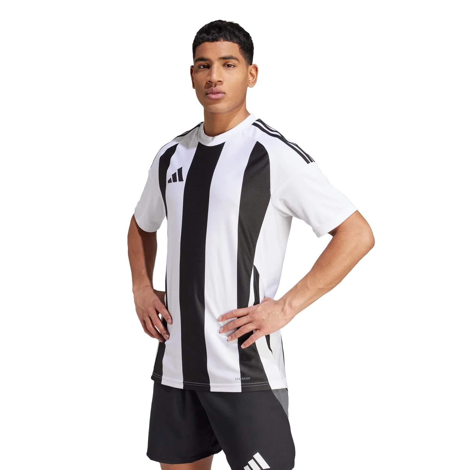 Женская футболка с длинным рукавом Adidas Striped 24 Jersey, White Black — фото 4