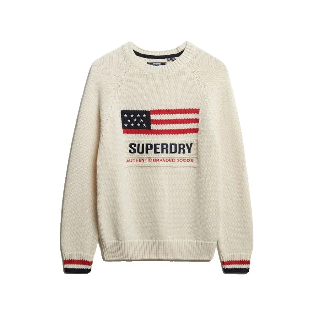 Свитшот Americana Crew Knit Superdry, бежевый — фото 3